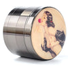 Pin Up Girl Grinder Titanium Premium Herb Grinder 2.2" Wide, gun-black