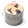 Pin Up Girl Grinder Titanium Premium Herb Grinder 2.2" Wide, gun-black