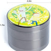 Rick and Morty Flower Spice Grinder,Large 4 Piece 2"inch Grinders Silver