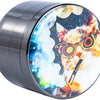 Trippy Cat Flower Spice Grinder,Large 4 Piece 2"inch Grinders Silver