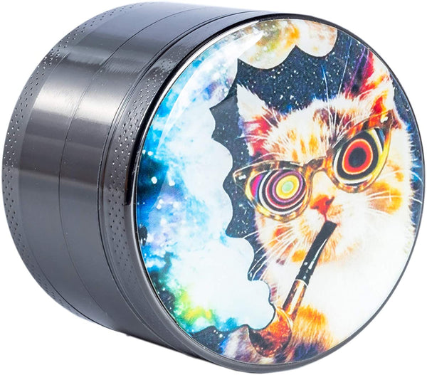 Trippy Cat Flower Spice Grinder,Large 4 Piece 2