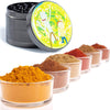 Rick and Morty Flower Spice Grinder,Large 4 Piece 2"inch Grinders Silver
