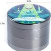 Alien Flower Spice Grinder,Large 4 Piece 2.2in Grinders Silver
