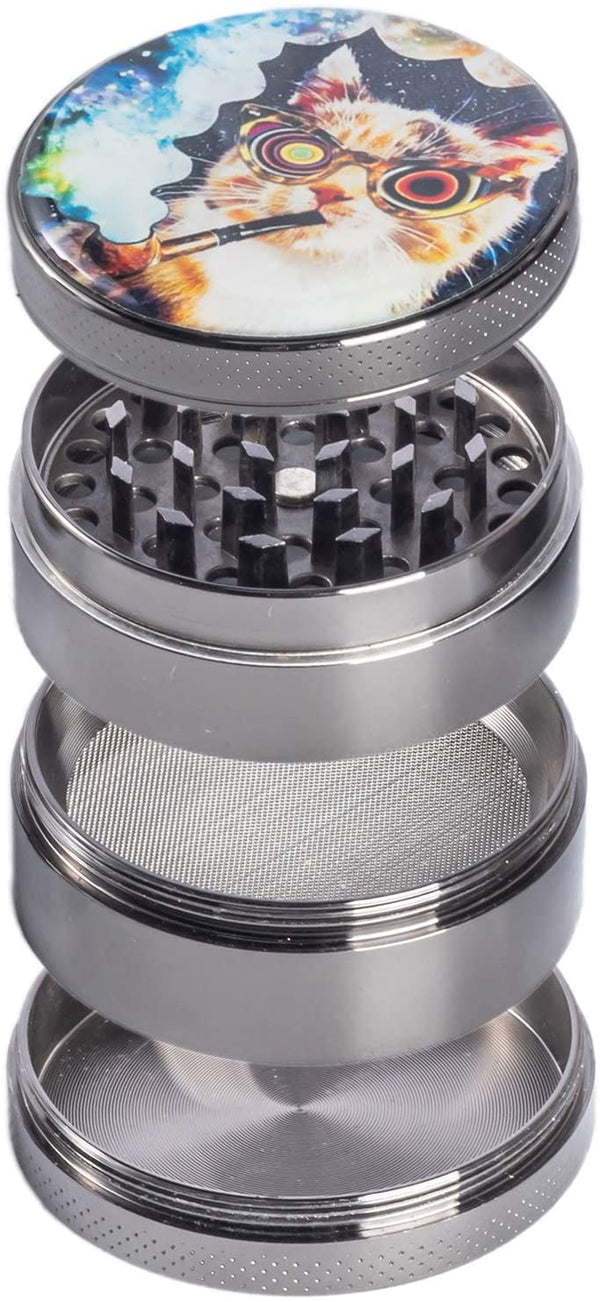 Trippy Cat Flower Spice Grinder,Large 4 Piece 2