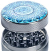 Mandala Flower Spice Grinder,Large 4 Piece 2"inch Grinders Silver