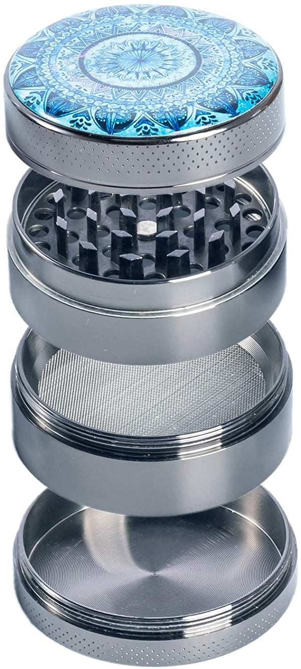 Mandala Flower Spice Grinder,Large 4 Piece 2