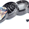 Trippy Cat Flower Spice Grinder,Large 4 Piece 2"inch Grinders Silver