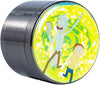 Rick and Morty Flower Spice Grinder,Large 4 Piece 2"inch Grinders Silver