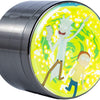 Rick and Morty Flower Spice Grinder,Large 4 Piece 2"inch Grinders Silver