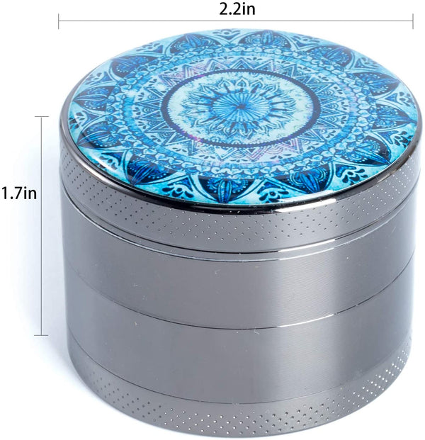Mandala Flower Spice Grinder,Large 4 Piece 2
