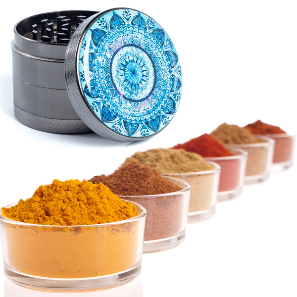 Mandala Flower Spice Grinder,Large 4 Piece 2