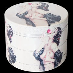 Herb Grinder  Weed Grinder with Unique Printing 2.2" Wide, Black