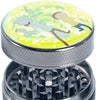 Rick and Morty Flower Spice Grinder,Large 4 Piece 2"inch Grinders Silver